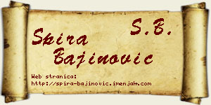 Spira Bajinović vizit kartica